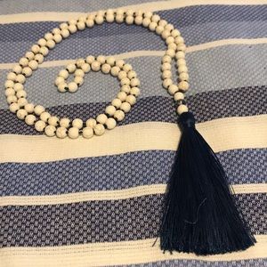 Moon & Lola navy tassel necklace